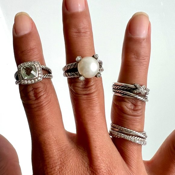 David Yurman Cable Collections Pearl Ring - Great Xmas Idea! - Picture 2 of 3